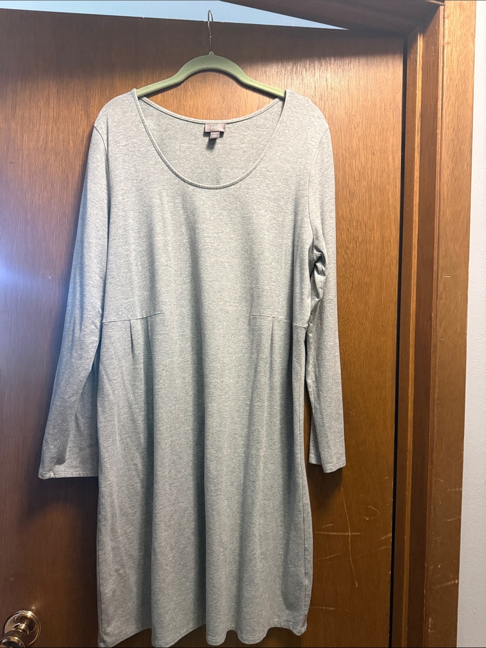 Hill Heather Gray Long Sleeve Scoop Neck Dress